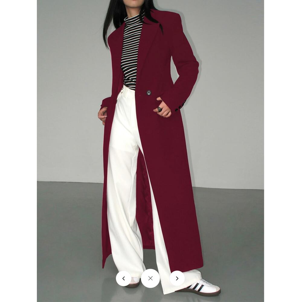 NWT Commense  Burgundy Collar Pocket Blazer Coat Sz XL